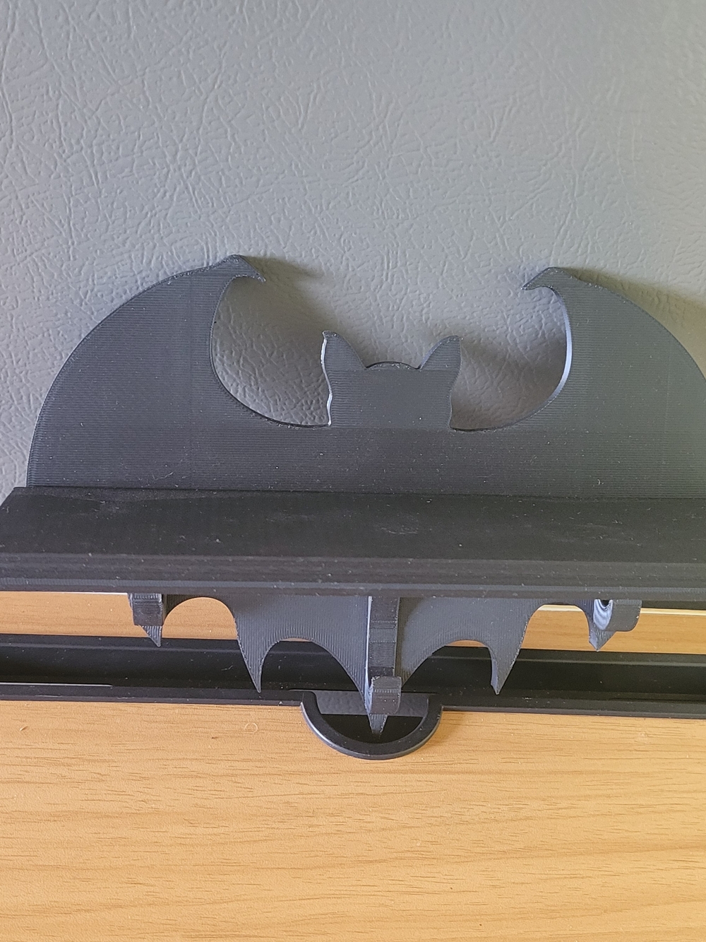 3d Printed Black Bat Wall Shelf - Bat Silhouette Organizer